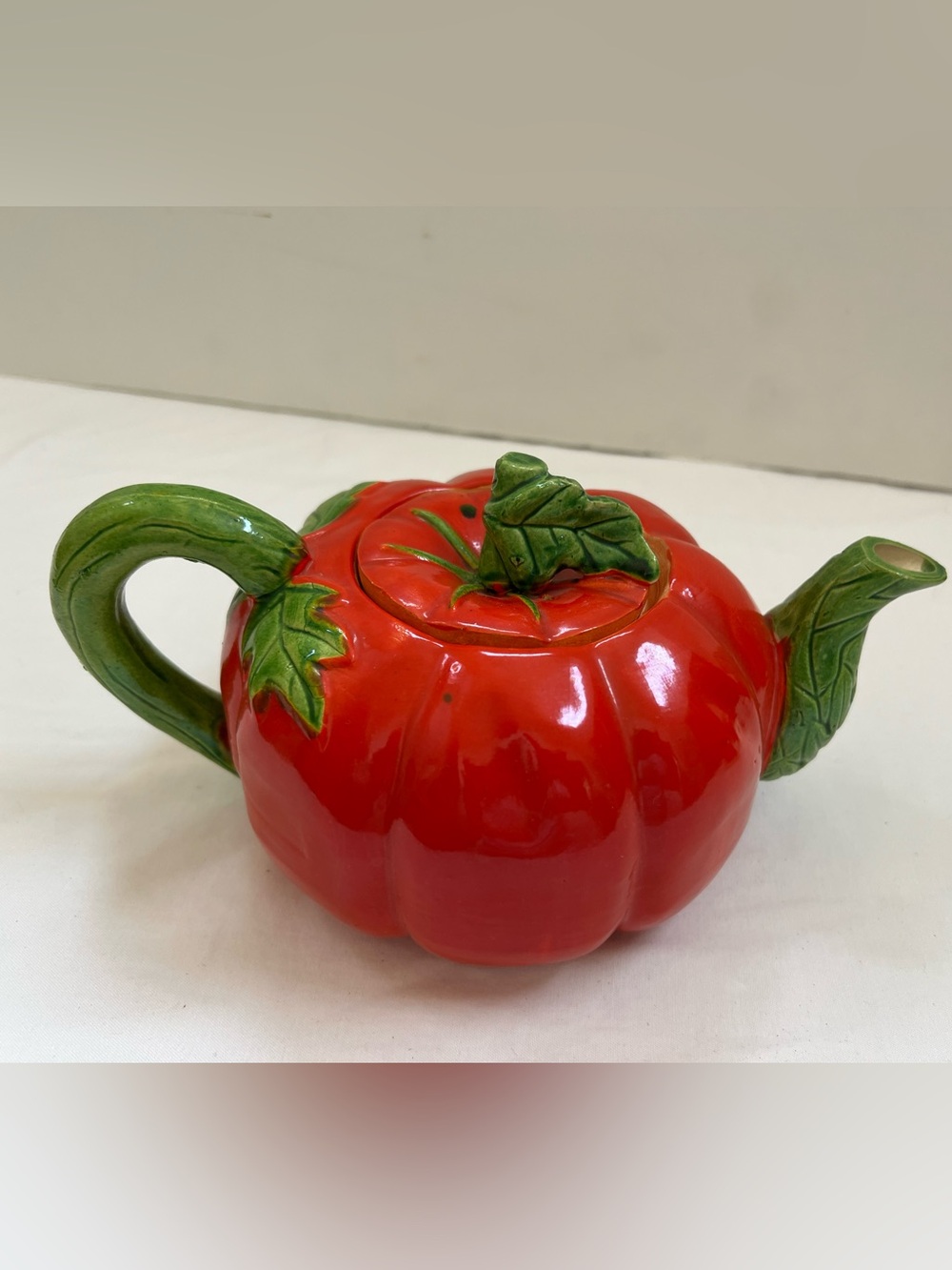 Tomato 5-Piece Tea Set Teapot Lid Sugar & Creamer Made In Occupied Japan Antique - Picture 12 of 16